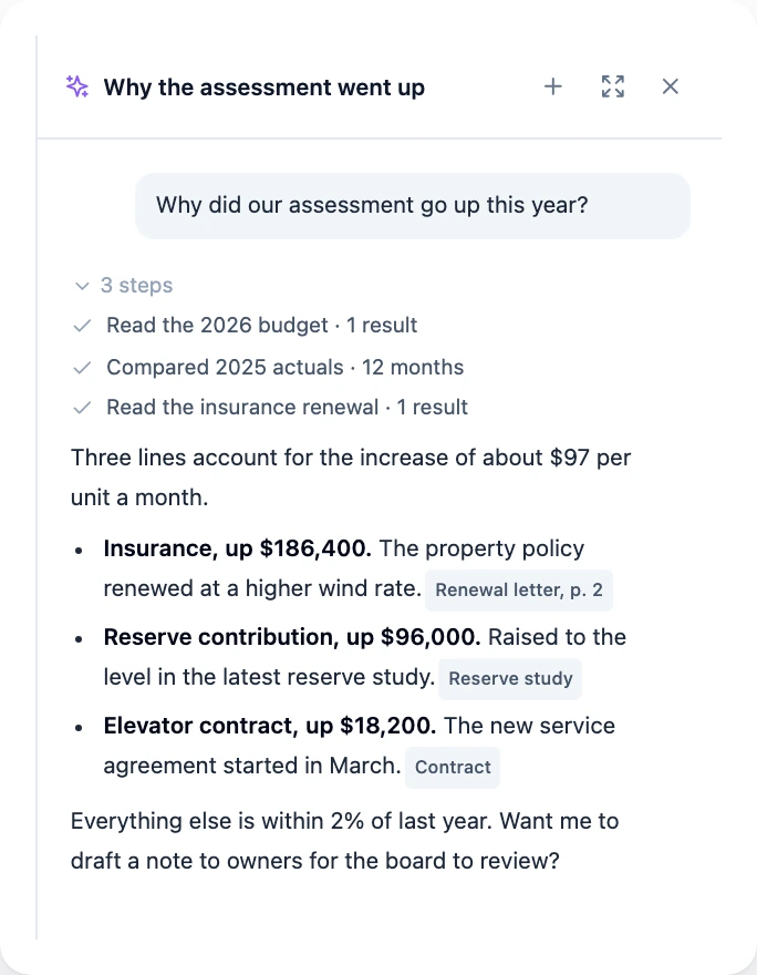 Ask Lionshare answering why the assessment went up