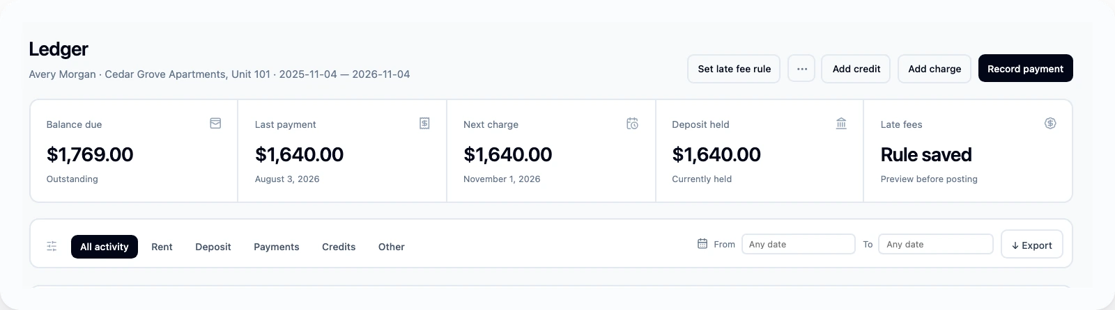 Accounting in Lionshare
